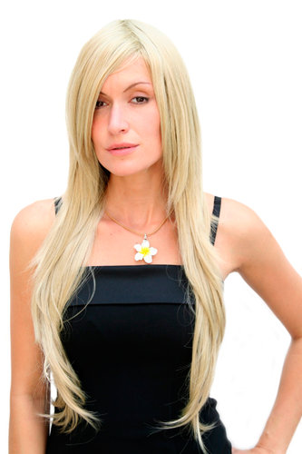 BREATHTAKING blonde LADY QUALITY WIG very long straight SEXY PARTING (3110 Colour 234)