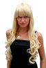 STUNNER Lady QUALITY Wig BLONDE gaga fringe VERY LONG bangs CURLED ENDS (3116 Colour LG26)