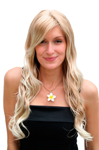 BEAUTIFUL blonde BLOND MIX Lady QUALITY Wig CUTE PARTING wavy long (9320 Colour 27T613)