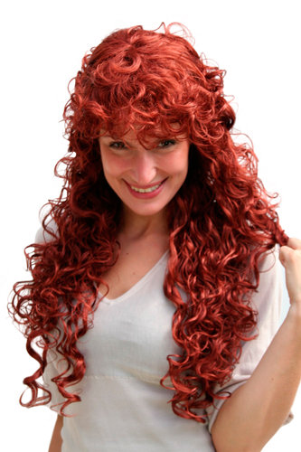 Perücke, rot, lang, gelocktes Haar 9229-350