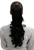 Hairpiece PONYTAIL medium length slightly curled BLACK (NC19 Colour 2)