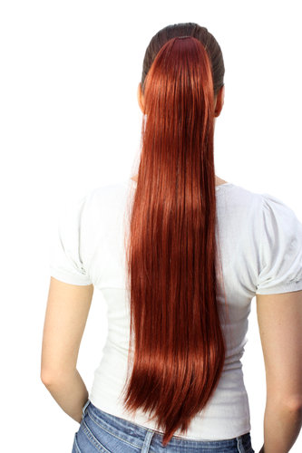 Haarteil/Zopf, rot, sehr lang, glatt T113-350