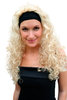 Party/Fancy Dress Vamp Lady WIG with headband (fixed to wig) bright BLOND platinum CURLY curls