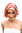 Party/Fancy Dress Lady WIG Bob short MIDDLE PARTING red and white strands DIVA style