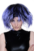 Party Wig for Halloween Fancy Dress Cosplay Blue Black Punk Wave 80s Disco Spikey Hair