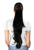 Ponytail/Extension BLACK 1B very long, slightly wavy 70 cm Butterfly CLAMP/Claw Grip