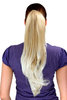 Ponytail/Extension BLOND MIX 24BT613 platinum ends straight long 50 cm Butterfly Clamp/Claw Grip