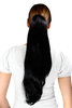 Ponytail/Extension BLACK (1B) straight long 50 cm on Butterfly CLAMP/Claw Grip