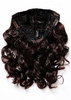 Hairpiece Halfwig 7 Microclip Clip-In Extension curls very long & full mahogany dark brown mix