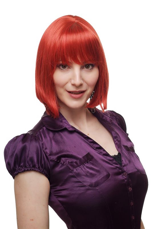 Sexy Lady Fashion Quality Bob Page Wig Short Ruby Red 2212 137