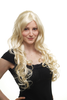 STUNNING Lady Fashion Quality Wig PLATINUM BLOND bright blonde wavy slightly curly very long 70 cm