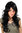 Long Lady Fashion Quality Wig BLACK slight curl 9329-1B 65 cm Peluca