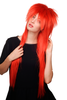 HAIR METAL stunning 80ies Style Quality WIG mullet RED very long 80 cm gothic punk glam rock
