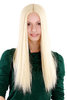 ANGELIC high quality LADY WIG bright platinum BLOND middle parting STRAIGHT falling 3254-KB88 55 cm