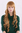 LONG Lady Quality Wig reddish BLOND blonde FRINGE straight top COILS curly ends 65 cm Peluca