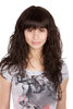 VOLUMINOUS Lady Fashion Quality Wig DARK BROWN wavy FRINGE 3257-4 55 cm Peluca