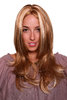 SEXY Lady Quality Wig Very LONG & VOLUMINOUS BLOND + PLATINUM strands streaked MIDDLE PARTING