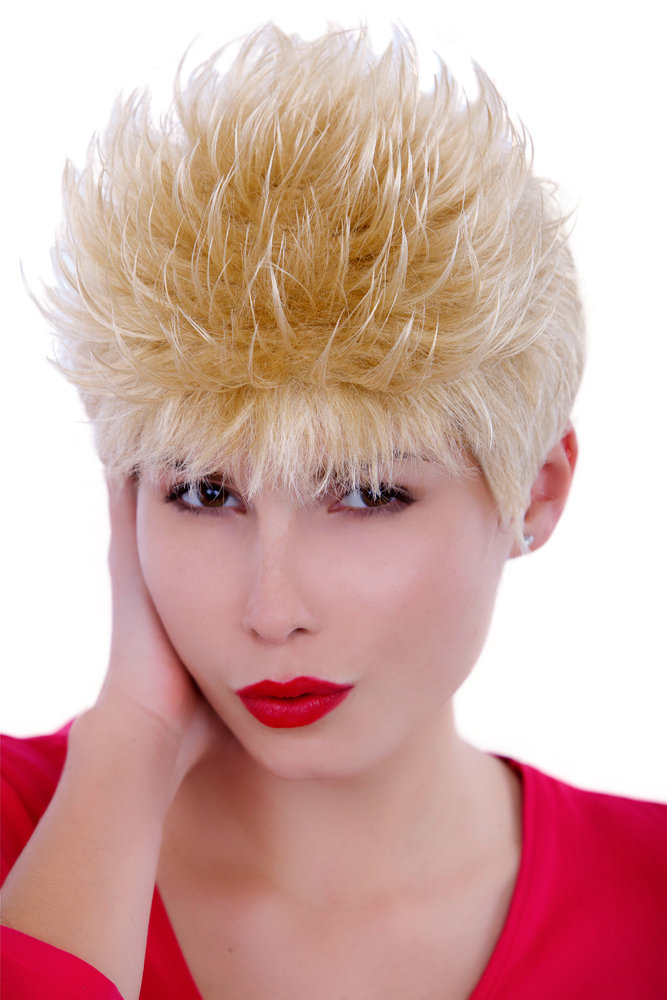 WIG ME UP ® GFW386-24A Lady Quality Wig short spikey backcombed 80s style  hair blond