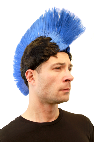 Party/Fancy Dress/Halloween MOHAWK Punk Blue on Black LM-420-P103/PC3 ANARCHY in the UK
