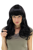 YZF-7080L-1B Lady Cosplay Quality Wig long black curled great volume bangs