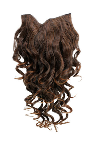 Hairpiece Halfwig 7 Microclip Clip In Extension long BEAUTIFUL curls curled BROWN strands CHESTNUT