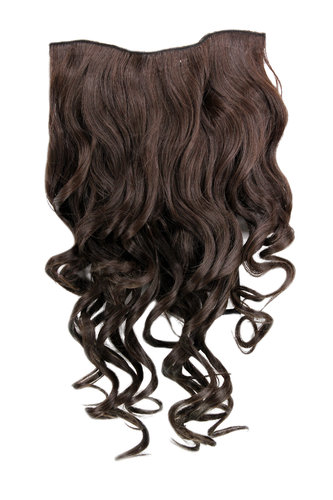 Hairpiece Halfwig 7 Microclip Clip In Extension VERY long BEAUTIFUL curls curled curly BROWN