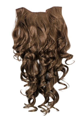 Hairpiece Halfwig 7 Microclip Clip In Extension long BEAUTIFUL curls curled curly LIGHT BROWN