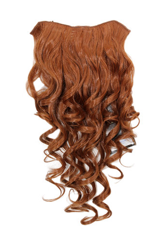 Hairpiece Halfwig 7 Microclip Clip In Extension long BEAUTIFUL curls curled curly RED BROWN reddish
