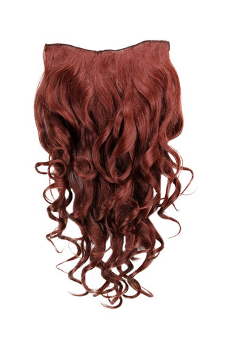 Hairpiece Halfwig 7 Microclip Clip In Extension VERY long BEAUTIFUL curls curled curly DARK RED