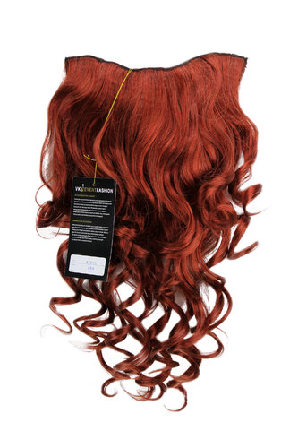 Hairpiece Halfwig 7 Microclip Clip In Extension VERY long BEAUTIFUL curls curled curly RED