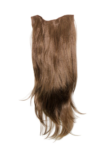 Hairpiece Halfwig 7 Microclip Clip In Extension VERY long straight slight wave wavy light BROWN