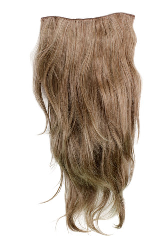 Hairpiece Halfwig (half wig) 7 Microclip Clip In Extension long straight slight wave wavy DARKBLOND