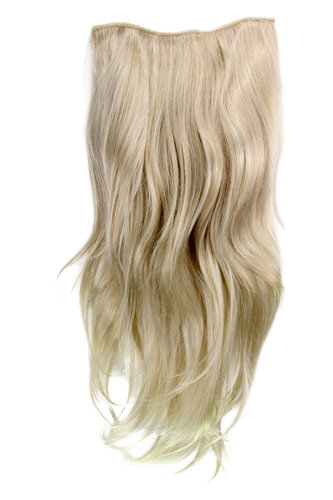 Hairpiece Halfwig 7 Microclip Clip In Extension VERY long straight slight wave wavy BLOND H9505-22