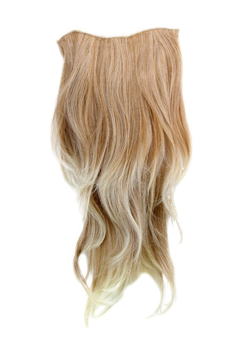 Hairpiece Halfwig 7 Microclip Clip In Extension VERY long straight slight wave wavy MIXED BLOND