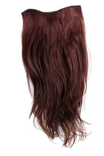 Hairpiece Halfwig 7 Microclip Clip In Extension long straight slight wave wavy RED BROWN redbrown