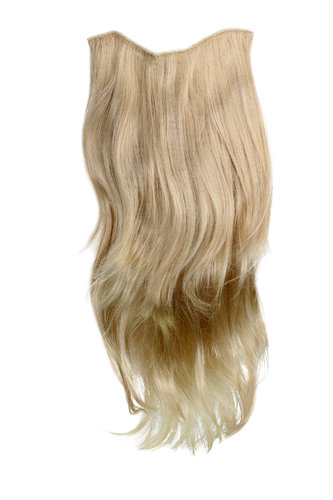 Hairpiece Halfwig 7 Microclip Clip In Extension VERY long straight slight wave wavy BLOND goldblond