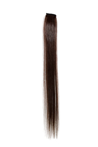 One Clip Clip-In extension strand highlight straight micro clip dark to medium chocolate brown