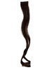 One Clip-In extension strand highlight curled wavy micro clip long medium to dark chocolate brown