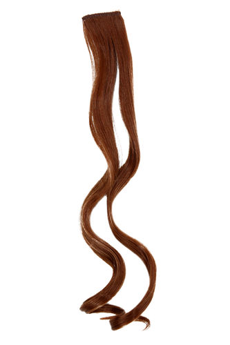 YZF-P1C18-30 One Clip Clip-In extension strand highlight curled wavy micro clip long copper brown