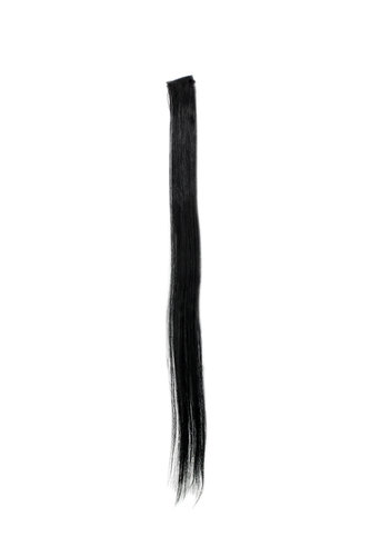 1 Clip-In extension strand highlight straight micro clip, 1,5 inch wide, 25 inches long deep black