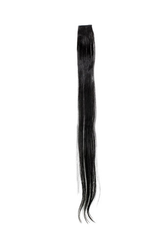 1 Clip-In extension strand highlight straight micro clip, 1,5 inch wide, 25 inches long dark brown