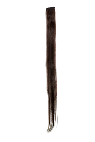 1 Clip-In extension strand highlight straight long medium to dark chocolate brown