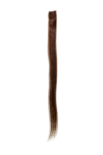 1 Clip-In extension strand highlight straight micro clip 1,5 inch wide 25 inches long medium brown