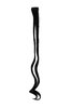 1 Clip-In extension strand highlight curled wavy micro clip 1,5 inch wide 25 inches long deep black