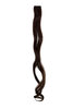 1 Clip-In extension strand highlight curled wavy long medium to dark chocolate brown