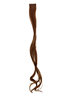 1 Clip-In extension strand curled wavy micro clip 1,5 inch wide 25 inches long light brown