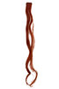 1 Clip-In extension strand highlight curled wavy 1,5 inch wide, 25 inches long dark copper red