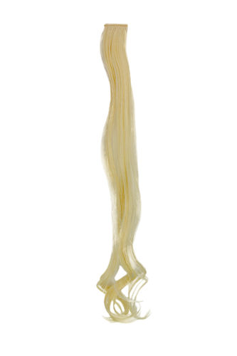 1 Clip-In extension strand highlight curled wavy 1,5 inch wide, 25 inches long platinum blond