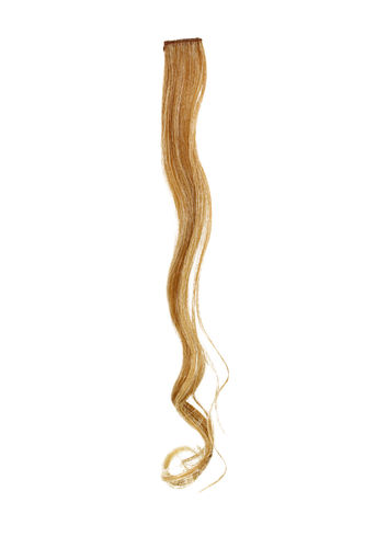 1 Clip-In extension strand highlight curled wavy long blond mix bright blond highlights tips
