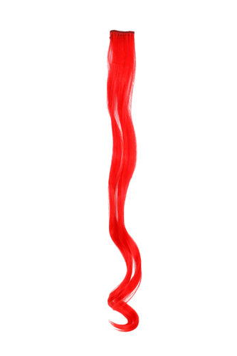 One Clip-In extension strand highlight curled wavy micro clip, 1,5 inch wide, 25 inches light red
